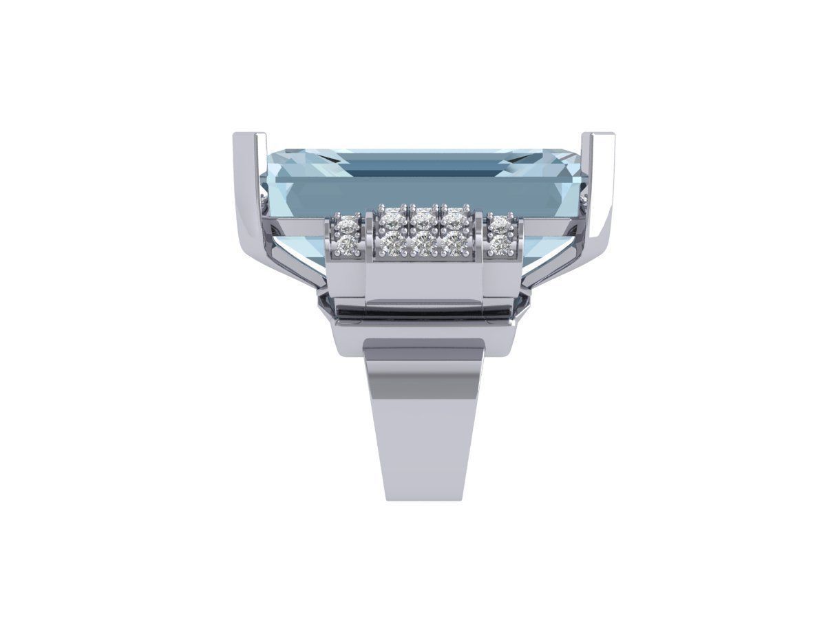 Emerald Art Deco Ring 3D print model_8