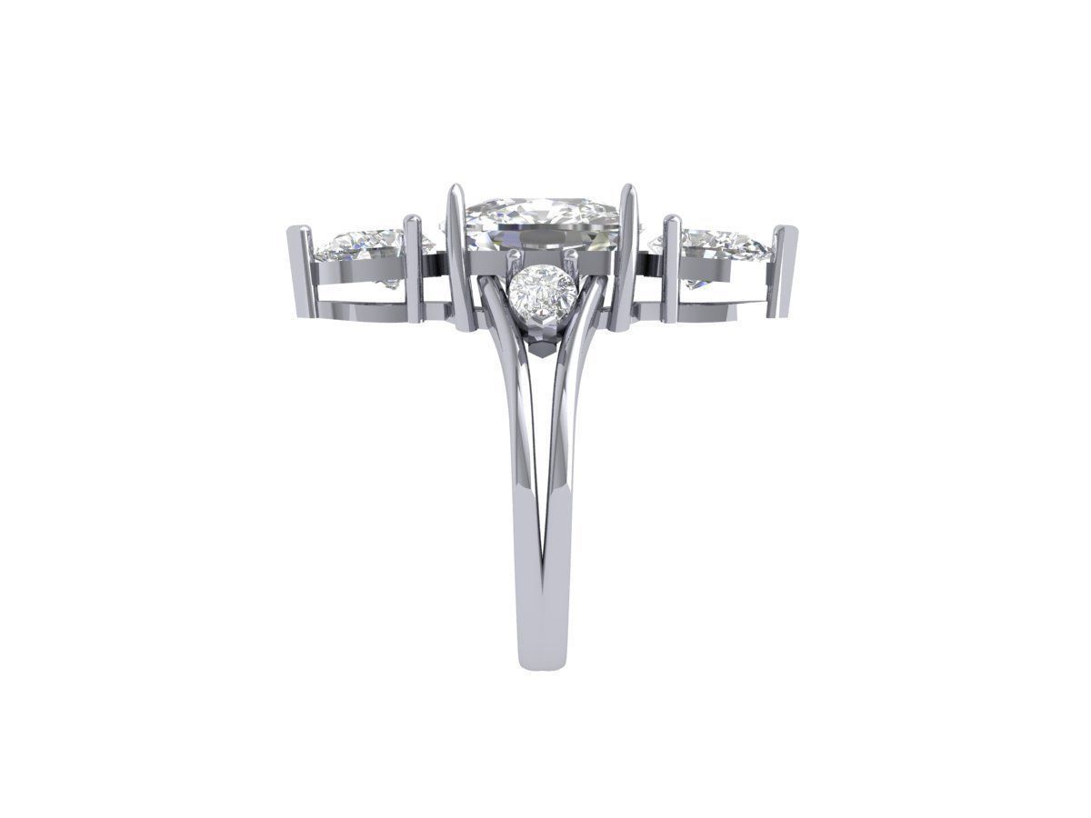 Solitaire Engagement Art Deco Ring 3D print model_8