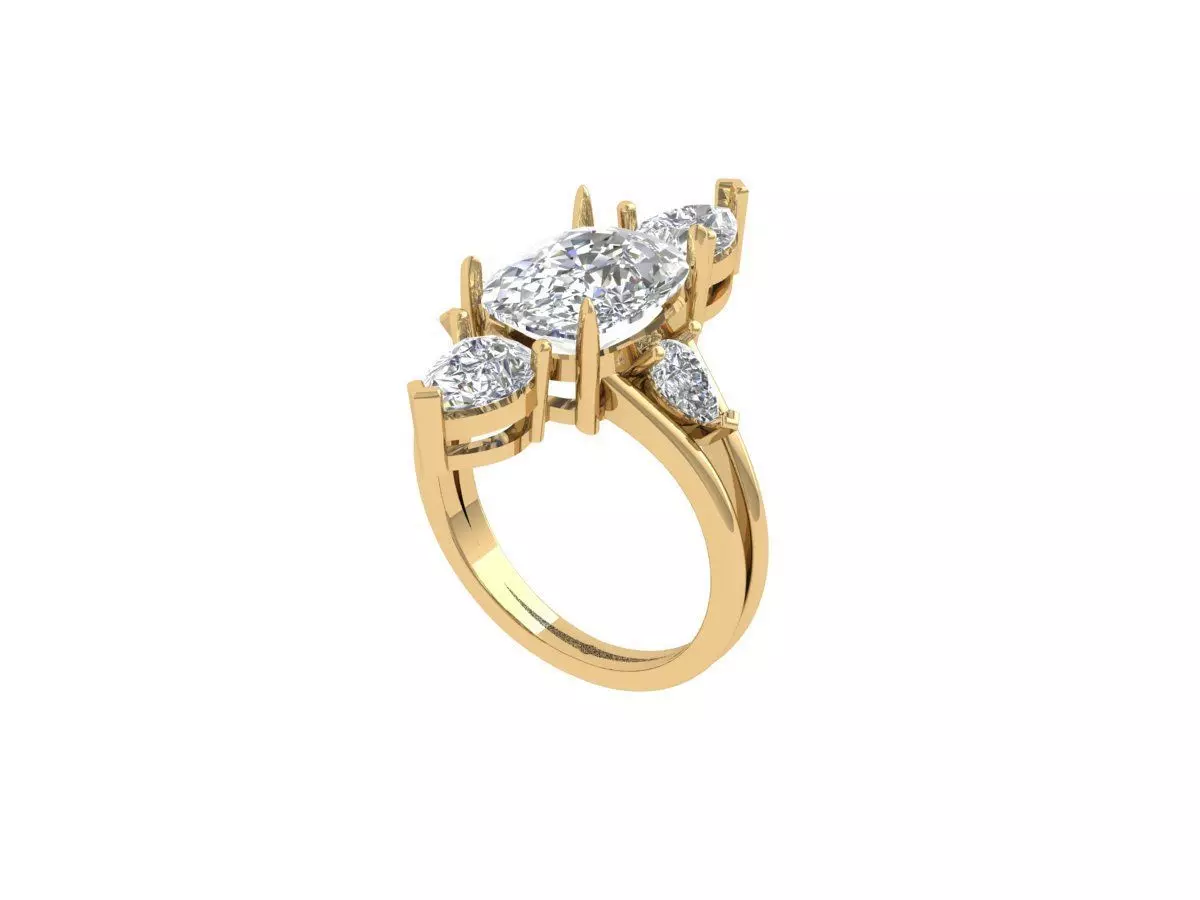 Solitaire Engagement Art Deco Ring 3D print model_0