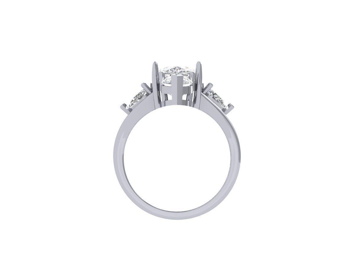 Solitaire Engagement Art Deco Ring 3D print model_10