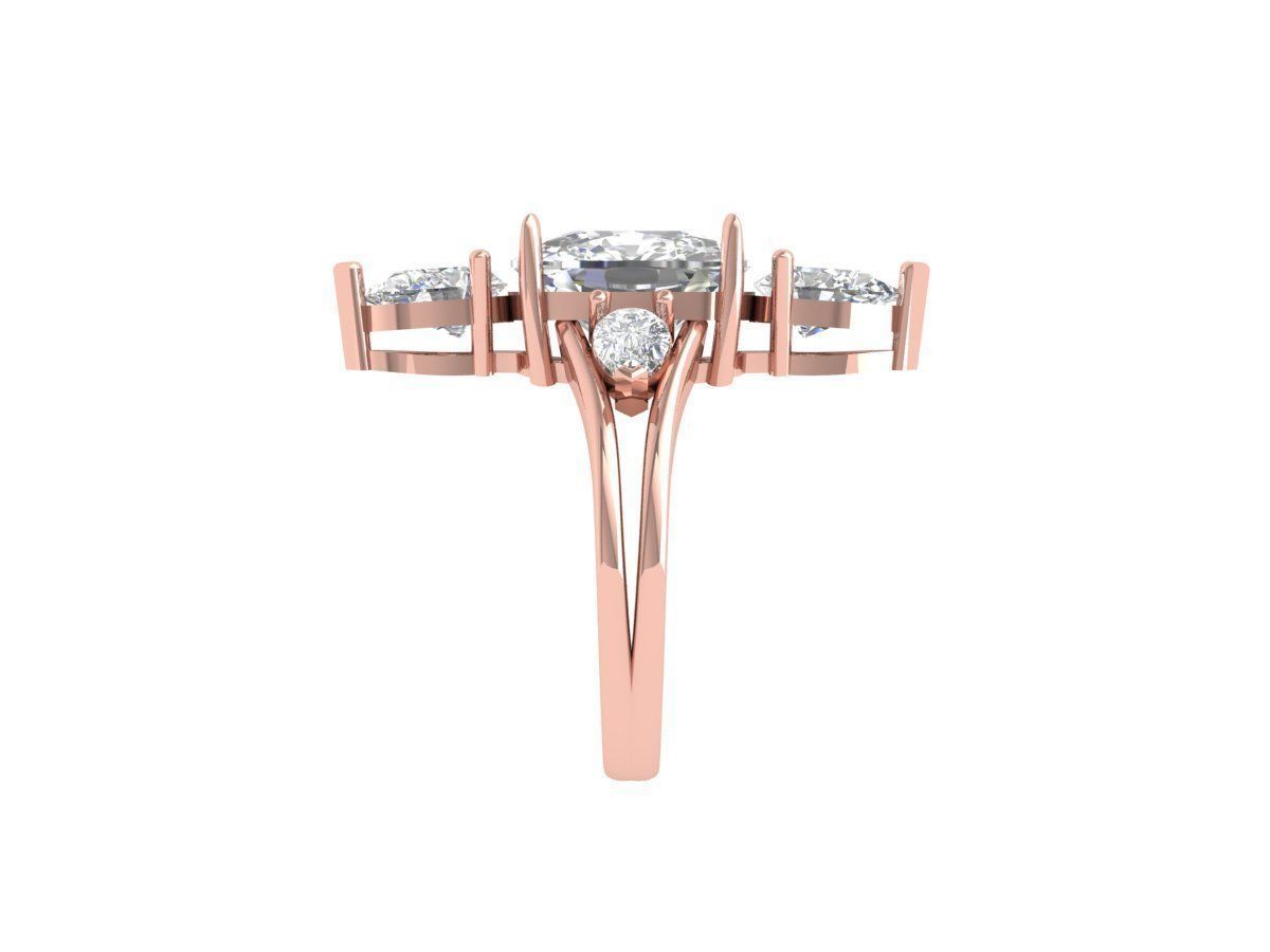 Solitaire Engagement Art Deco Ring 3D print model_4