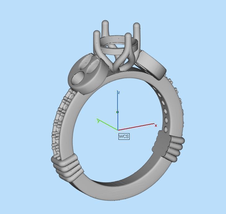 Solitaire Engagement Art Deco Ring 3D print model_20