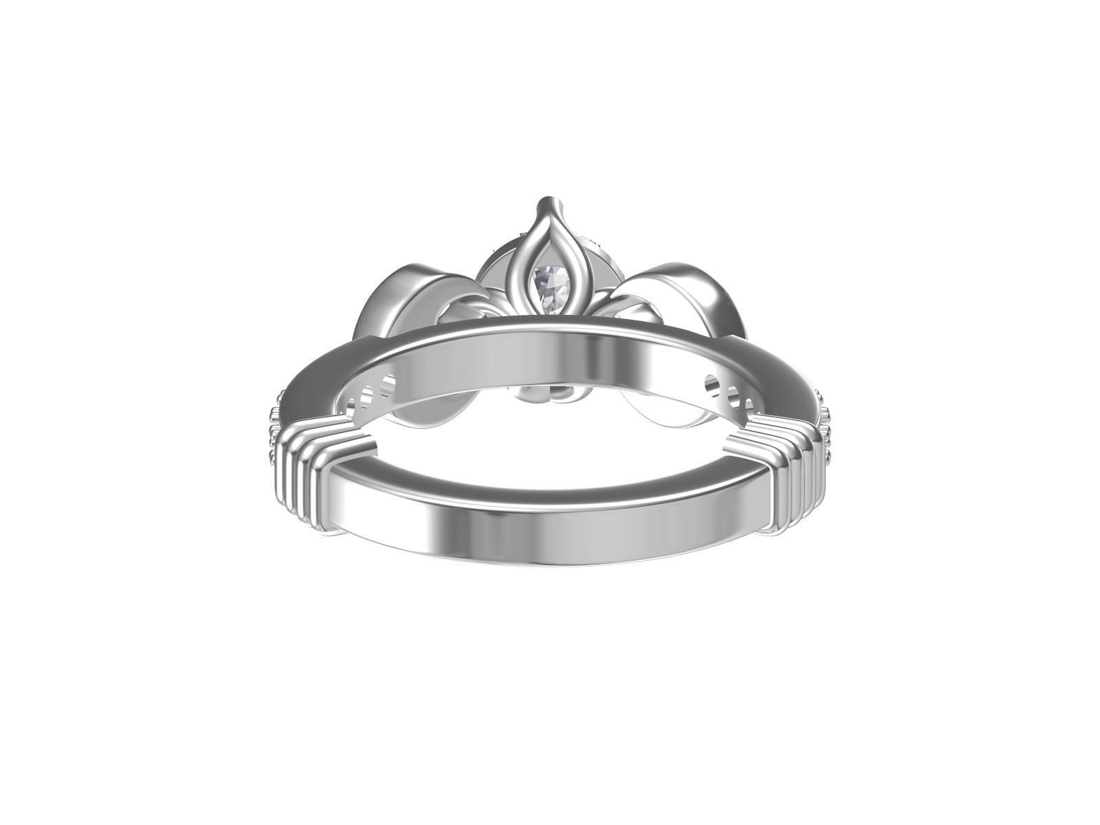 Solitaire Engagement Art Deco Ring 3D print model_15