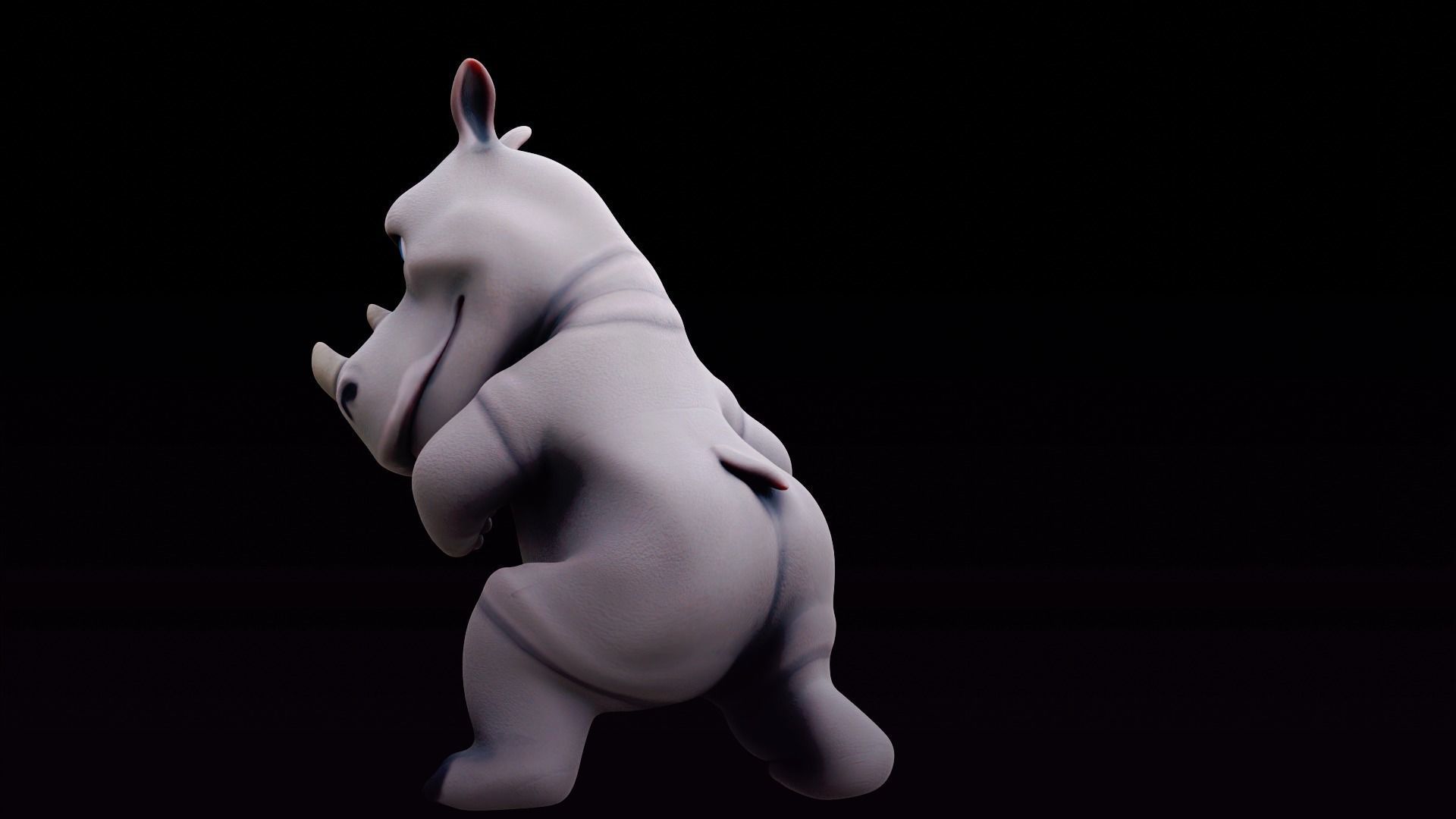 Rhino - rigged cartoon character for blender Low-poly 3D model_20