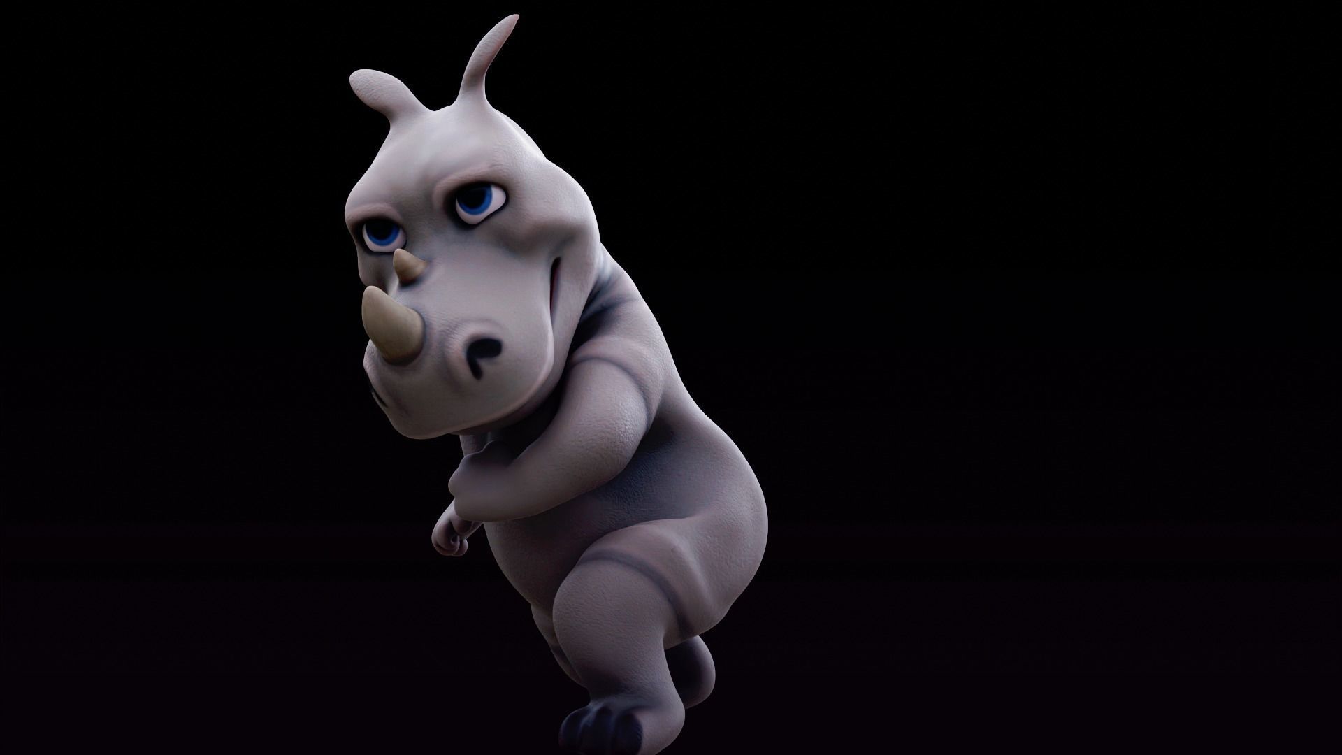 Rhino - rigged cartoon character for blender Low-poly 3D model_24