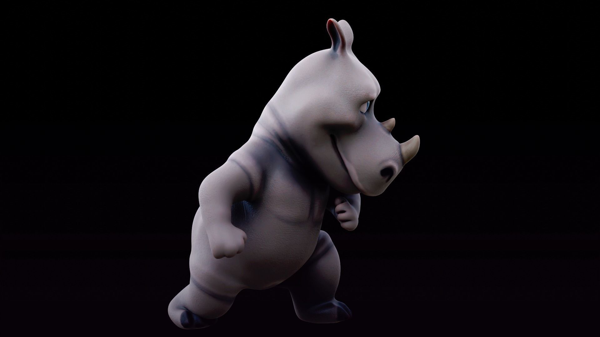 Rhino - rigged cartoon character for blender Low-poly 3D model_30