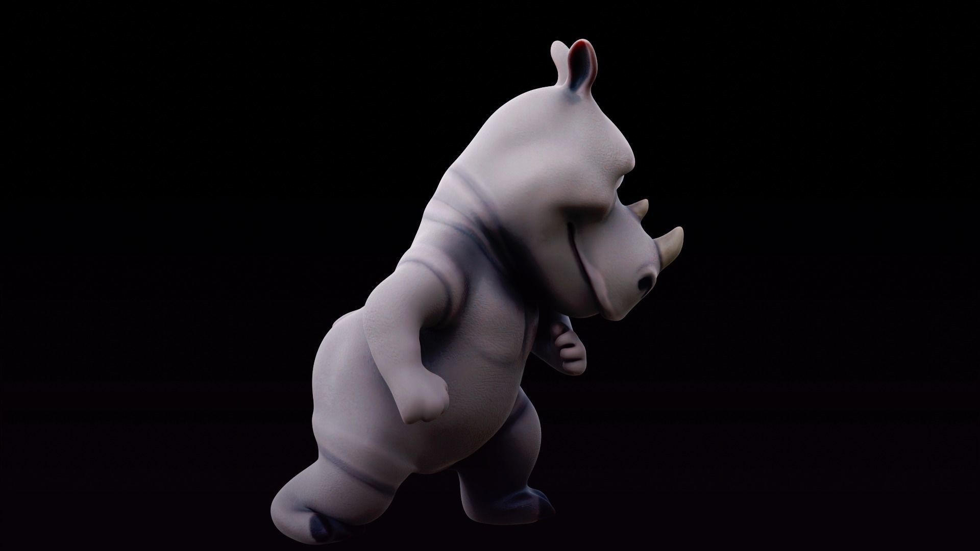 Rhino - rigged cartoon character for blender Low-poly 3D model_31