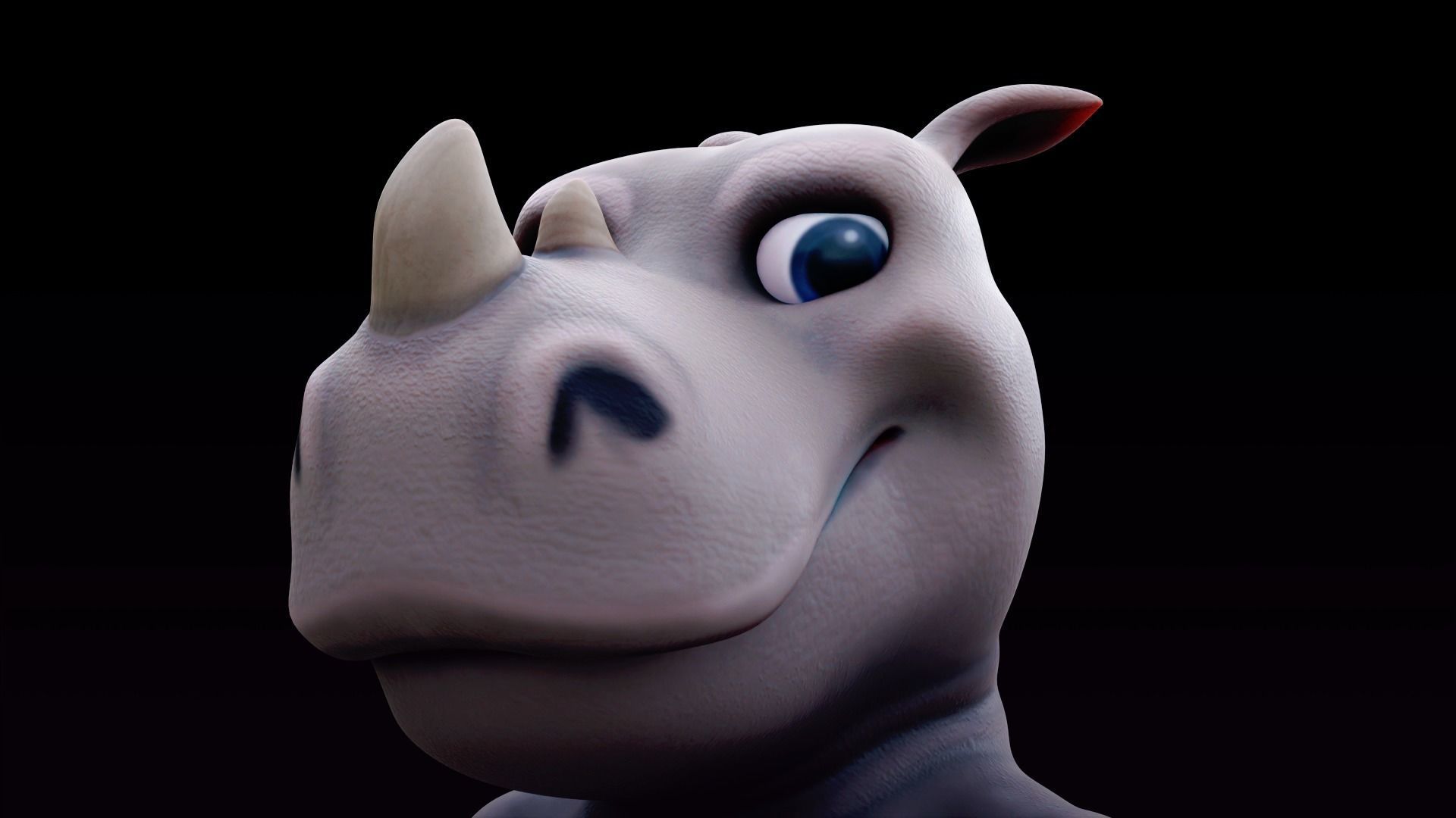 Rhino - rigged cartoon character for blender Low-poly 3D model_3