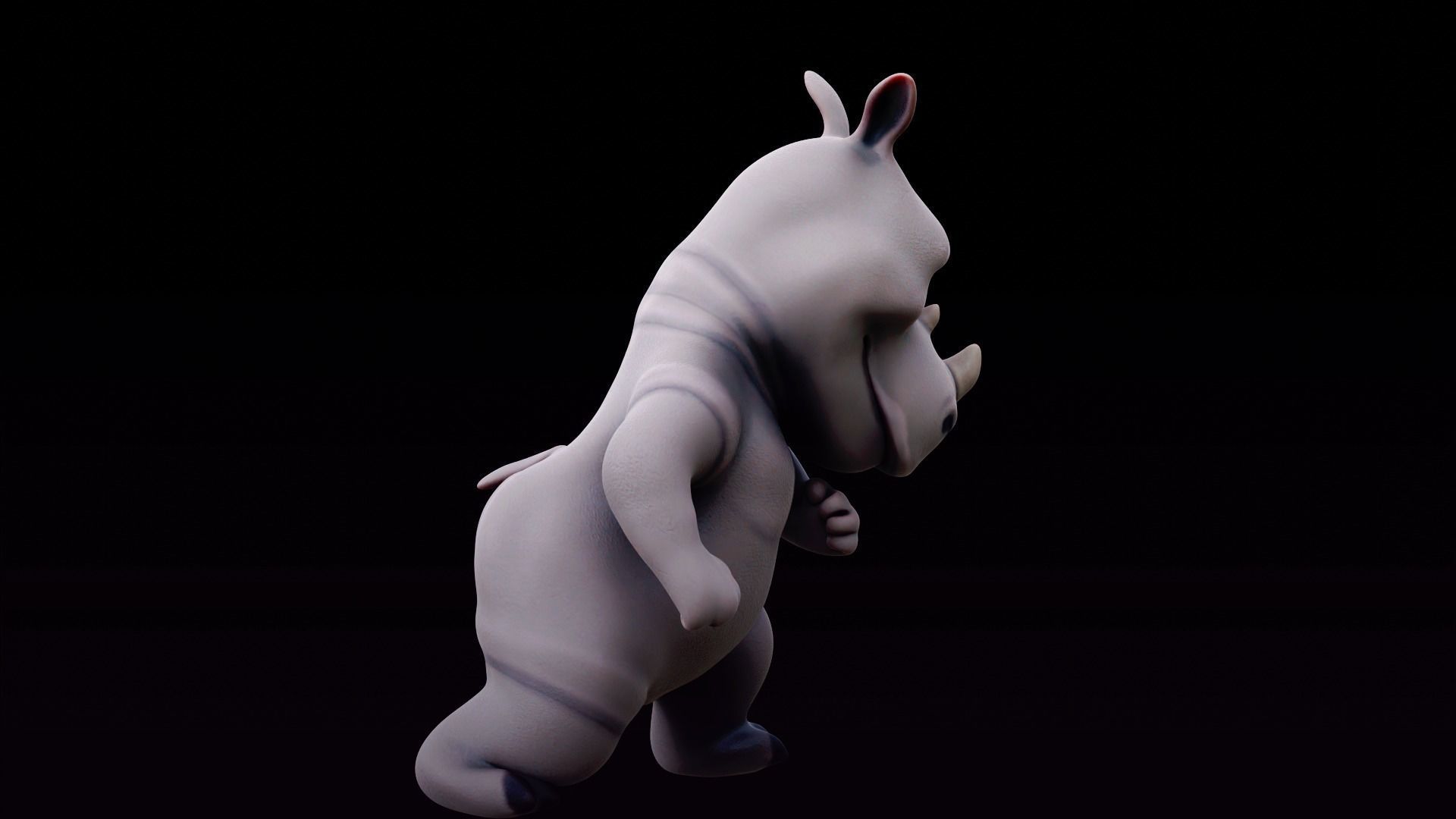 Rhino - rigged cartoon character for blender Low-poly 3D model_32