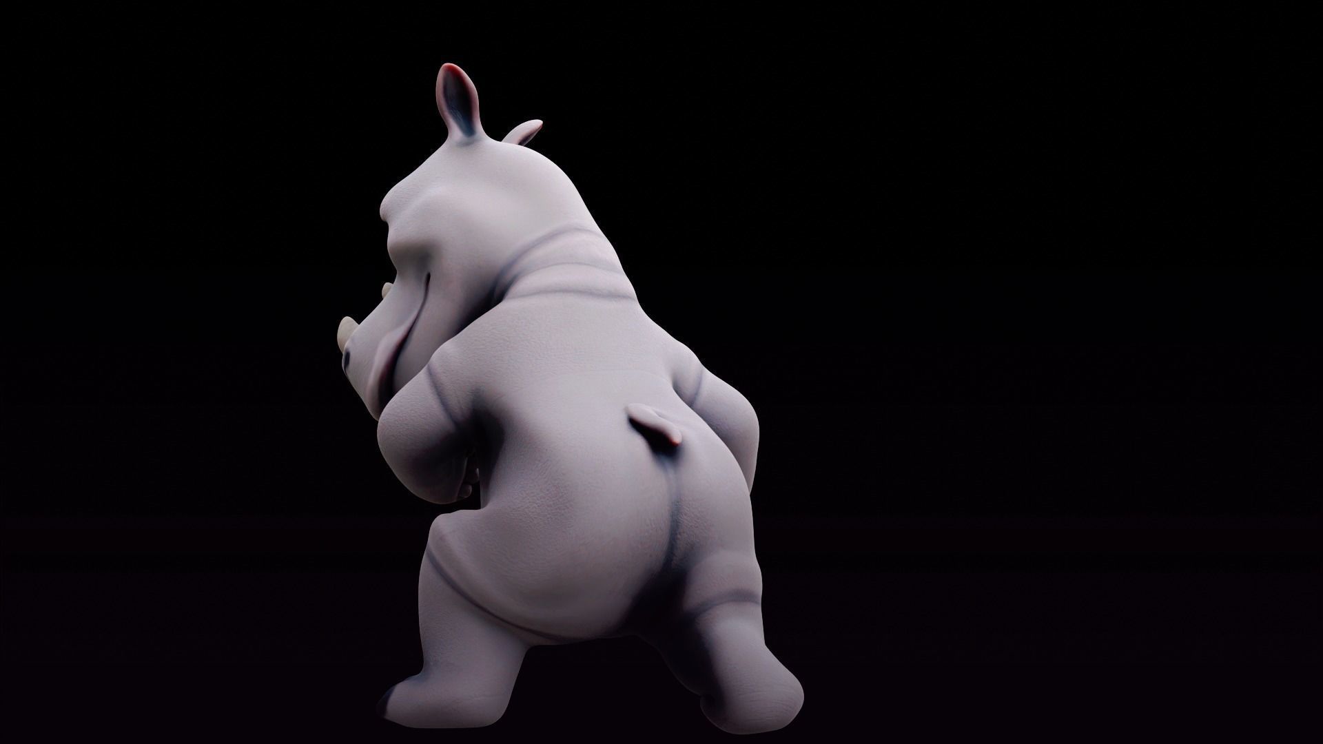 Rhino - rigged cartoon character for blender Low-poly 3D model_19