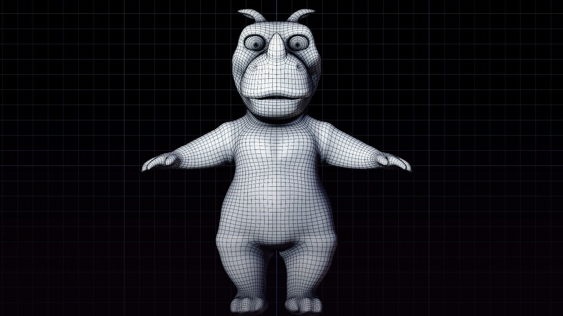 Rhino - rigged cartoon character for blender Low-poly 3D model_13