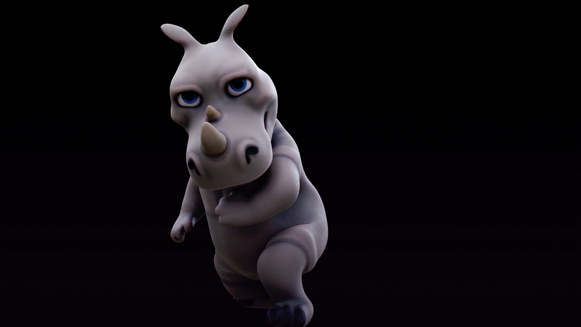 Rhino - rigged cartoon character for blender Low-poly 3D model_25