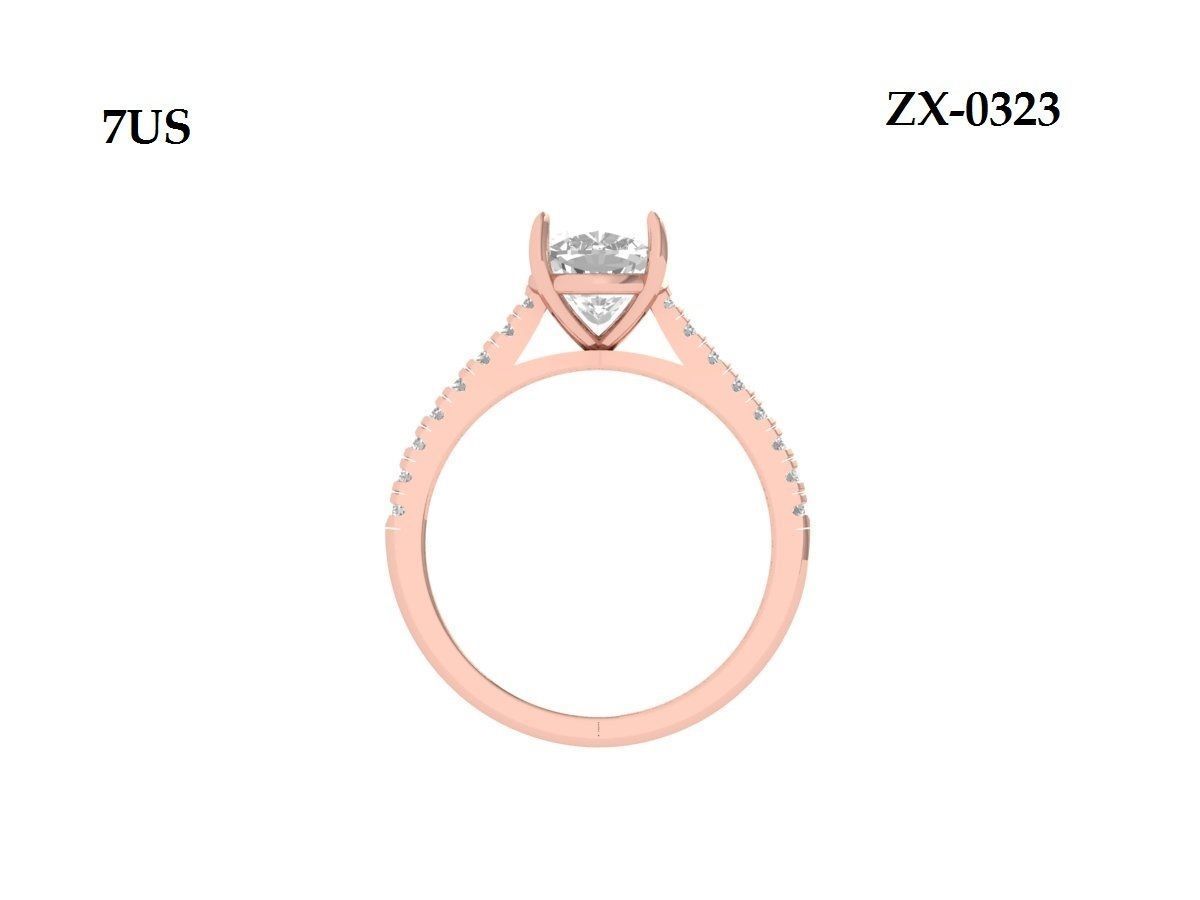 Cushion Solitair Ring 3D print model_9