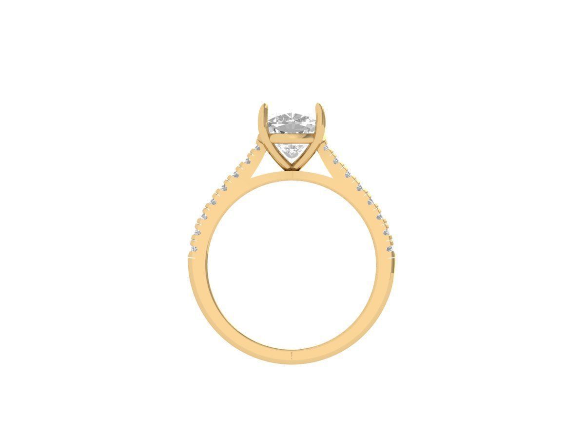 Cushion Solitair Ring 3D print model_11