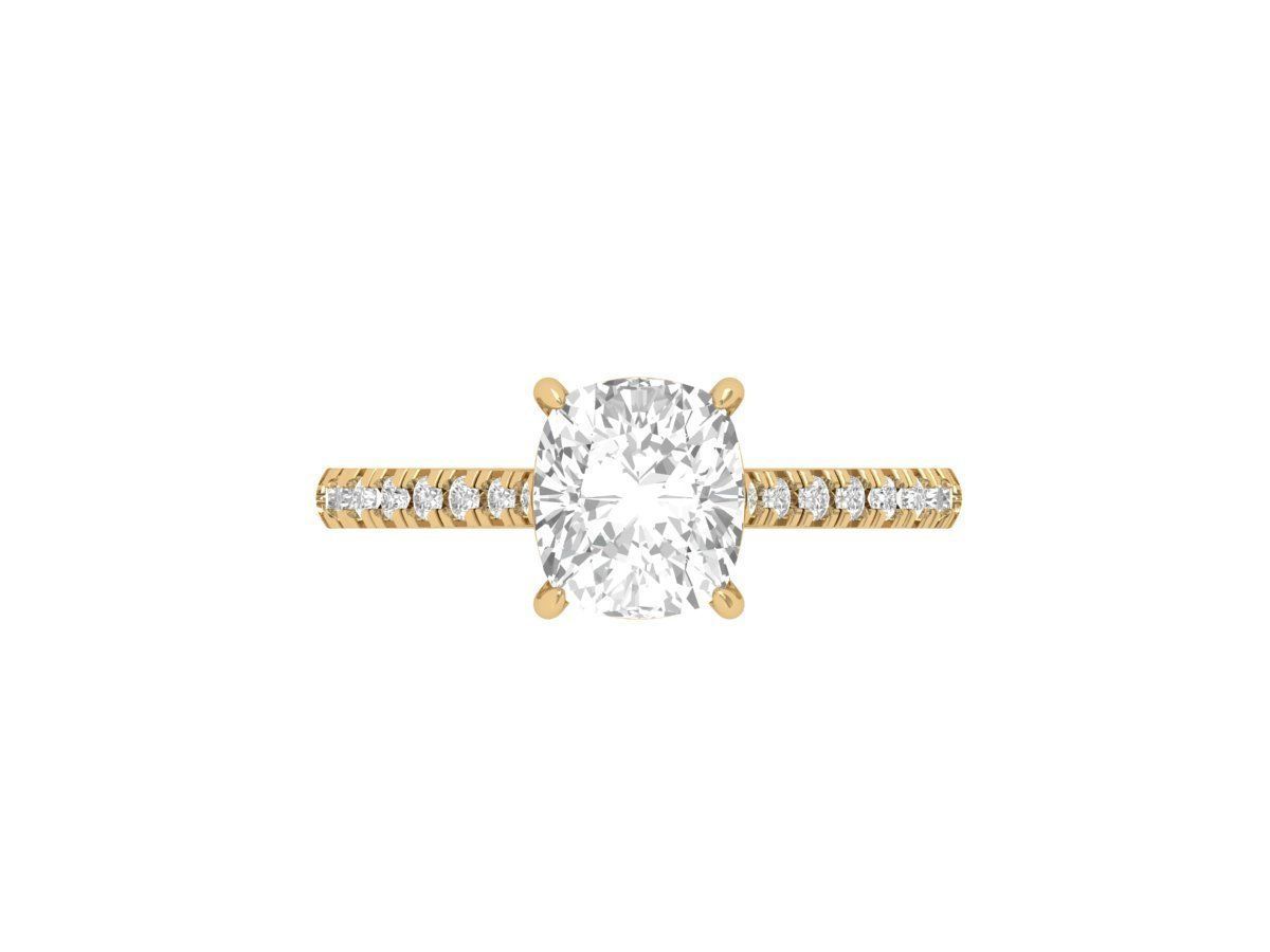 Cushion Solitair Ring 3D print model_1