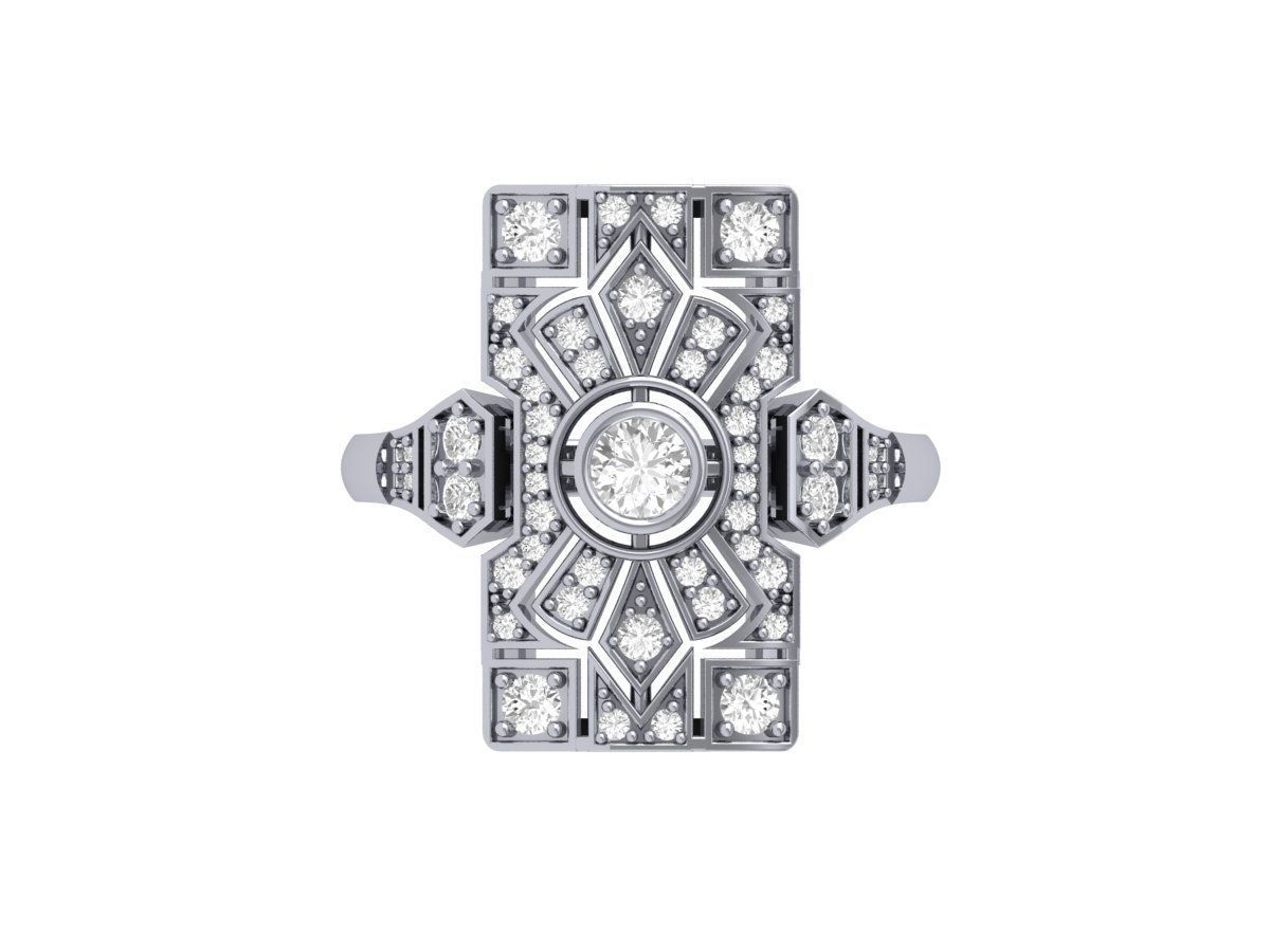 Art Deco Ring 3D print model_3