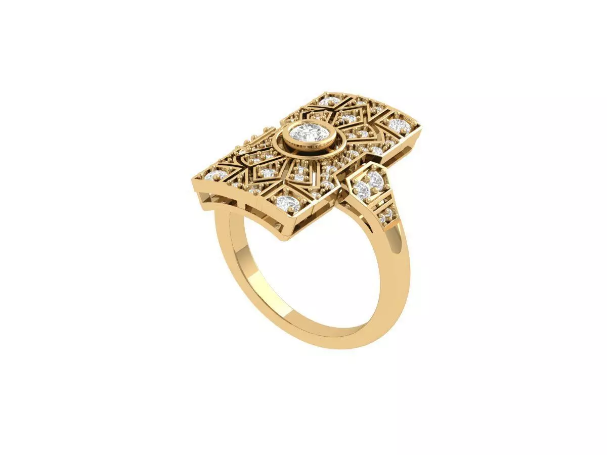 Art Deco Ring 3D print model_0