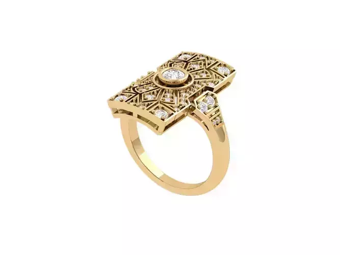 Art Deco Ring 3D print model