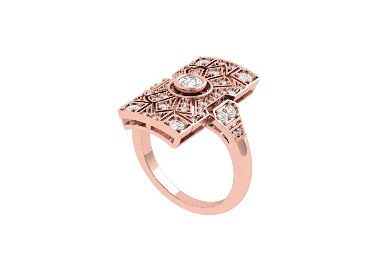 Art Deco Ring 3D print model_4