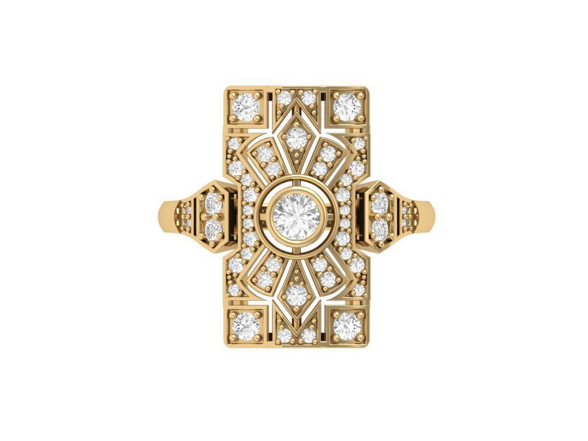 Art Deco Ring 3D print model_1