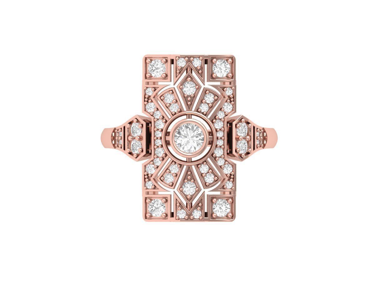 Art Deco Ring 3D print model_2