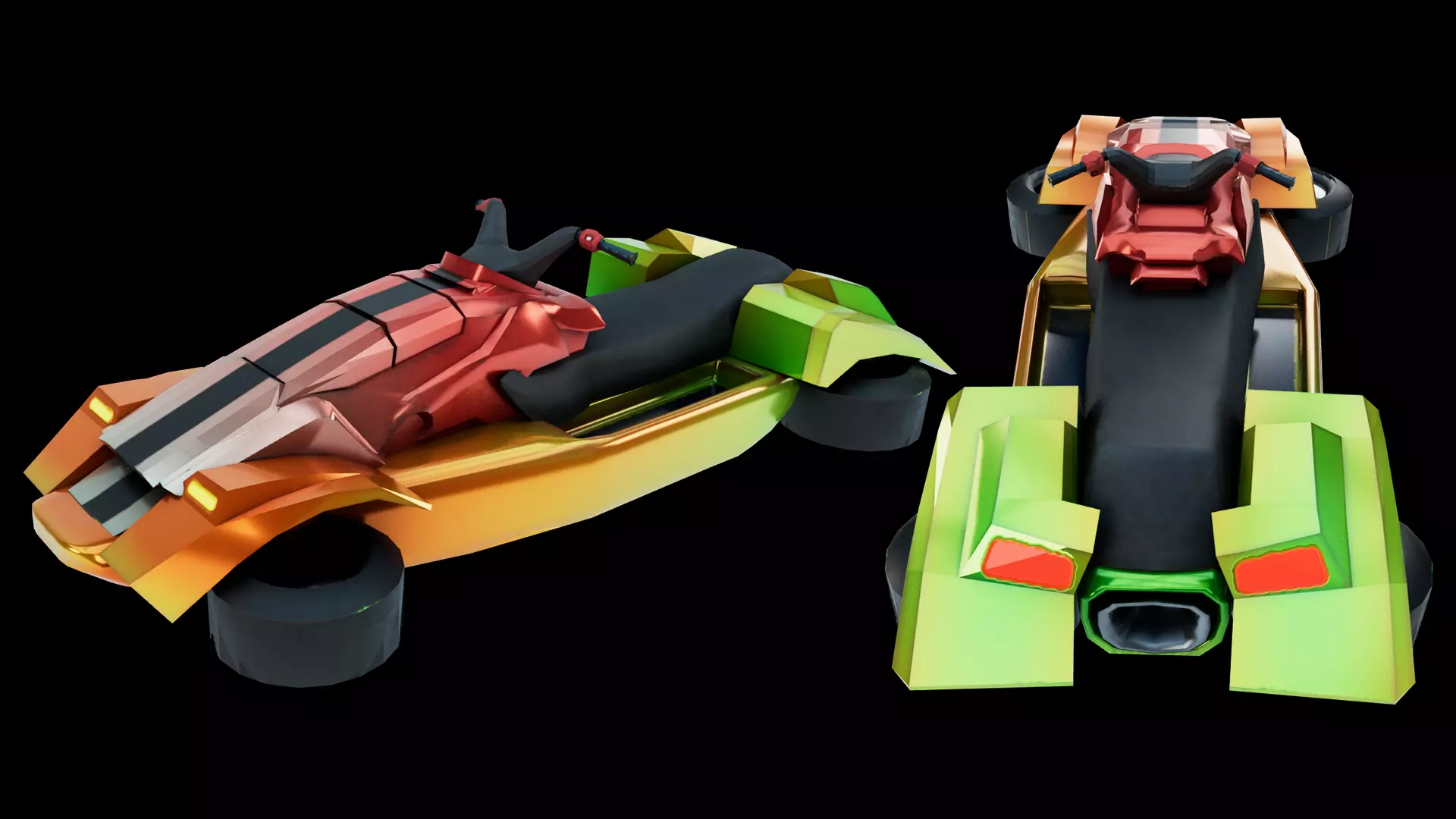 Jetski car concept Low-poly 3D model_0