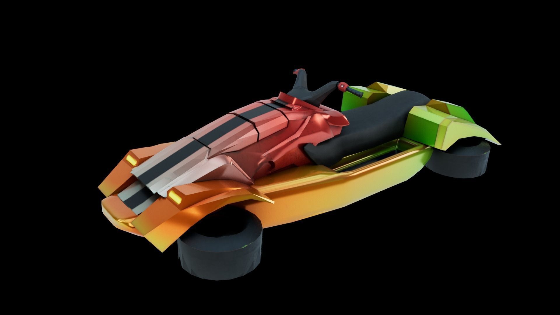 Jetski car concept Low-poly 3D model_1