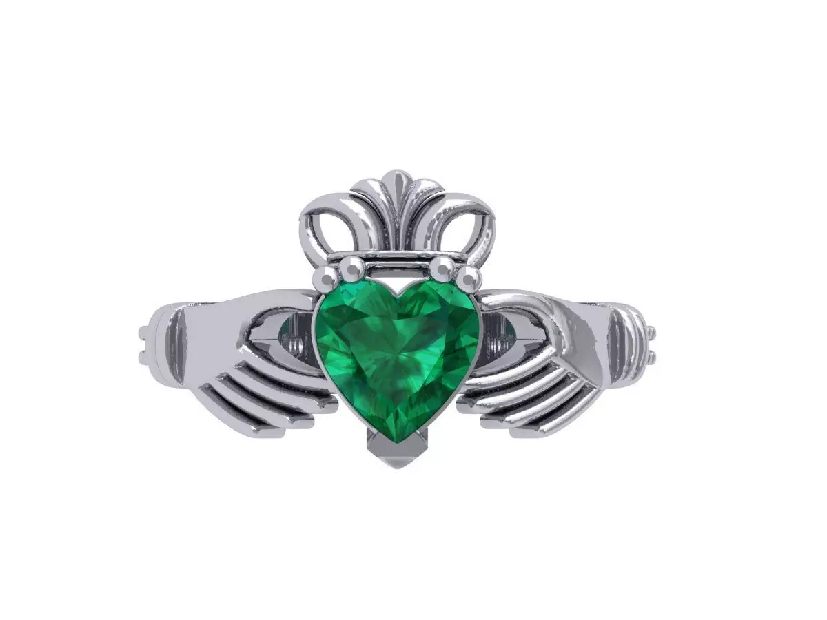 Heart Ring With Hand 3D print model