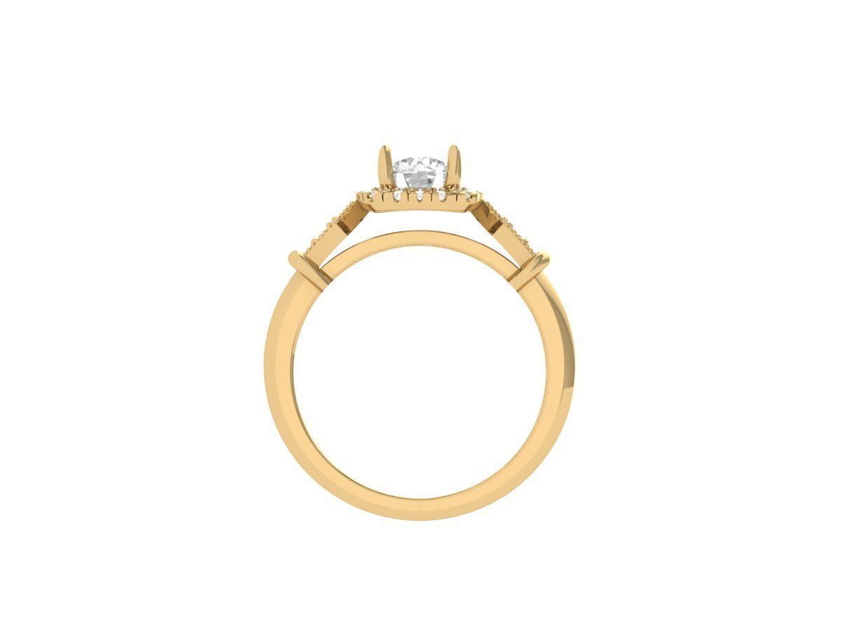 Solitaire Art Deco Ring 3D print model_11