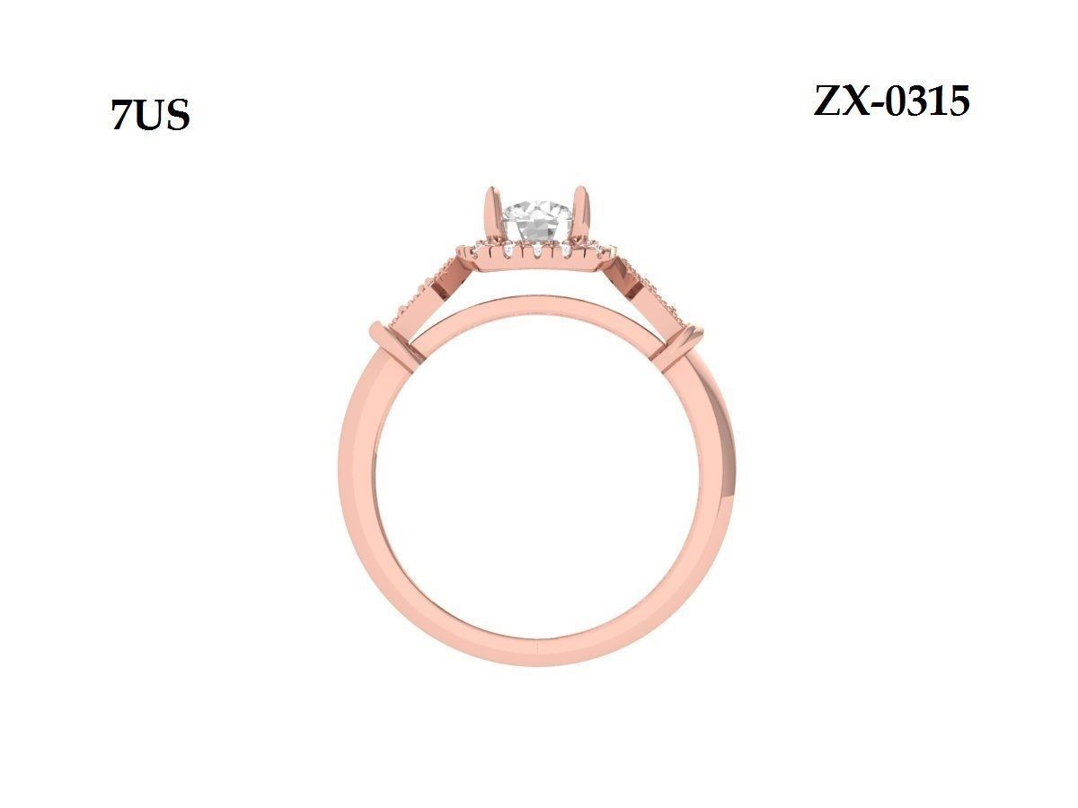 Solitaire Art Deco Ring 3D print model_9