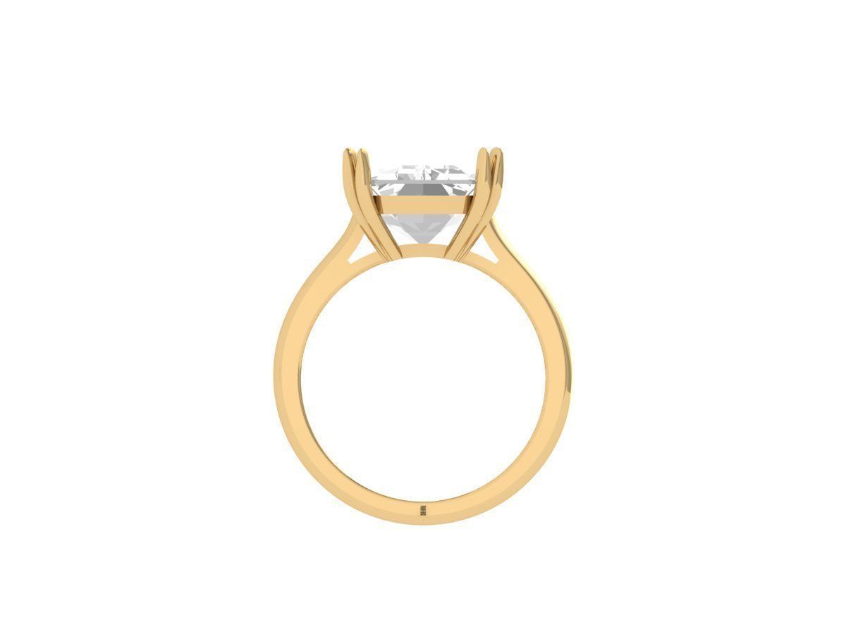Emerald Solitaire Ring 3D print model_11