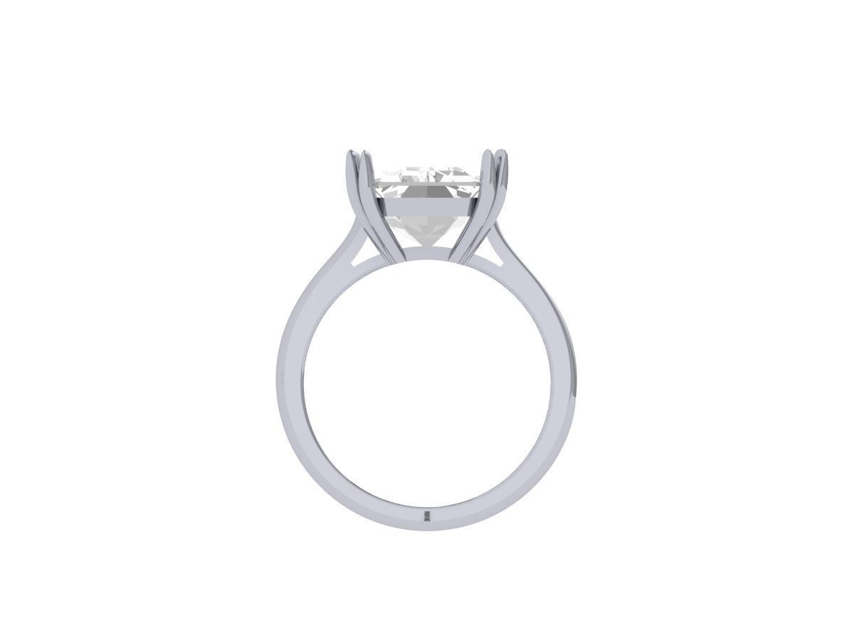 Emerald Solitaire Ring 3D print model_10