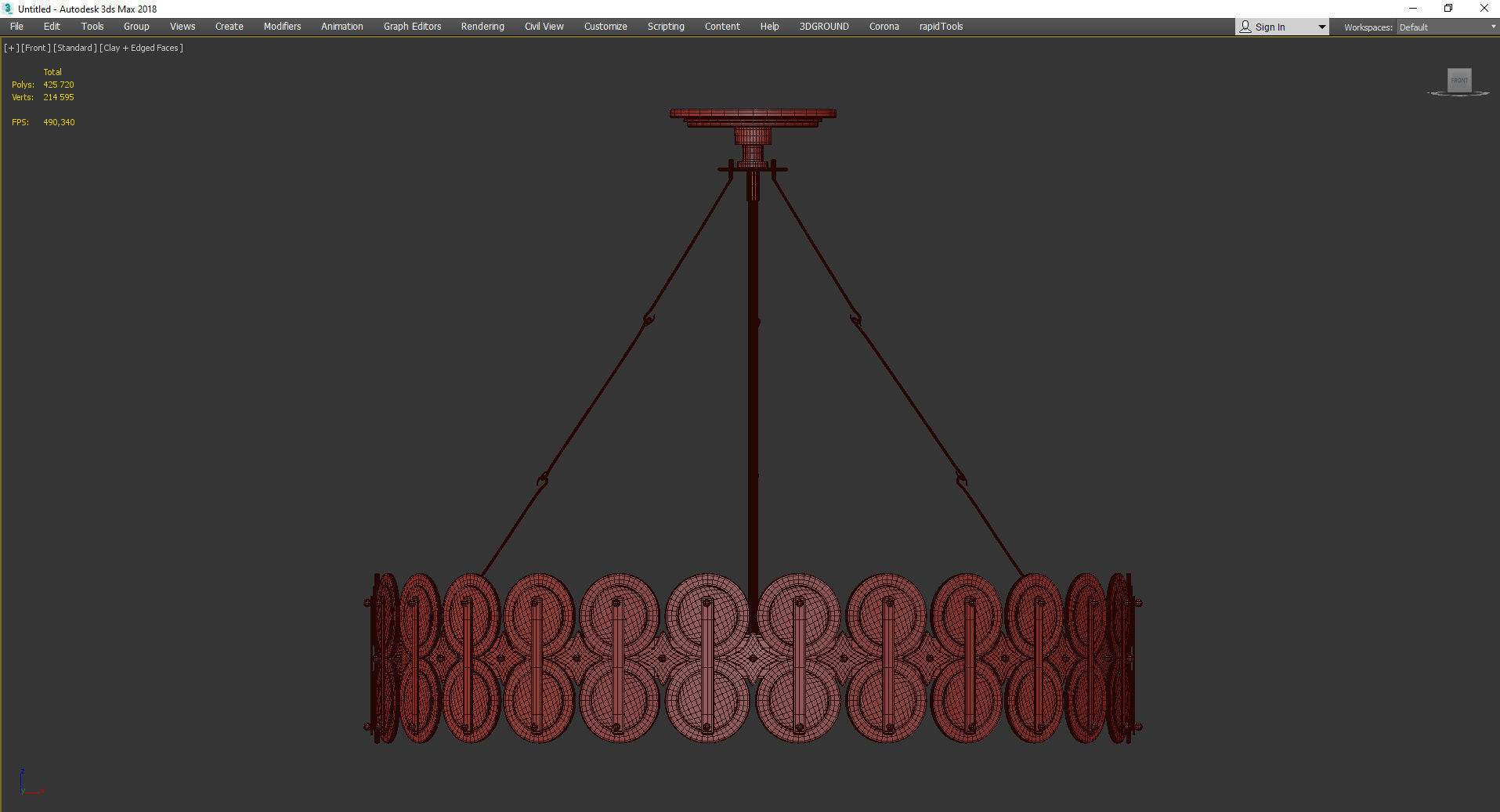 Laura Kirar for Arteriors Rondelle Chandelier Low-poly 3D model_2