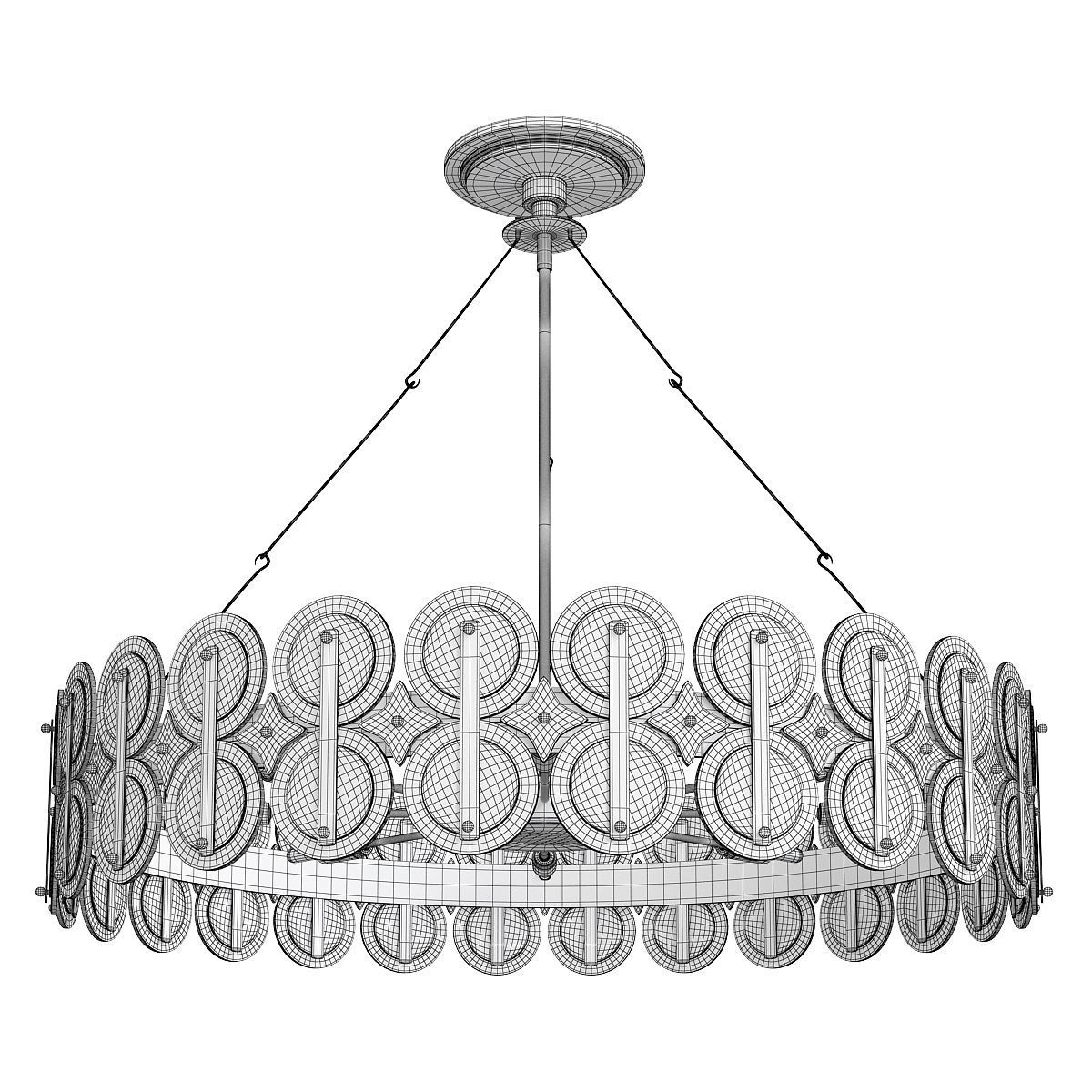 Laura Kirar for Arteriors Rondelle Chandelier Low-poly 3D model_1