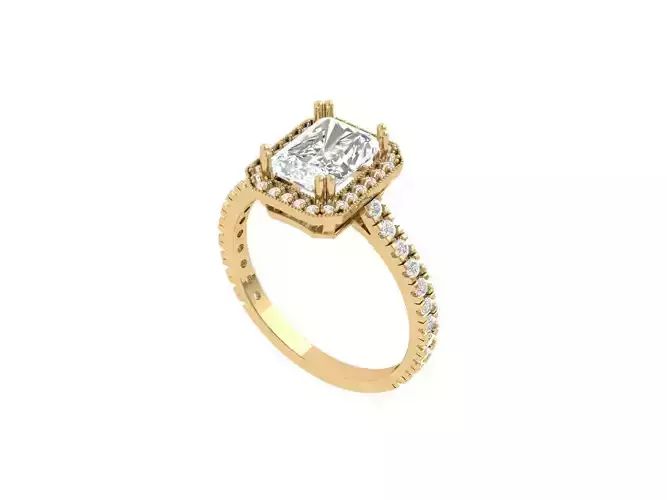 Emerald Art Deco Ring 3D print model