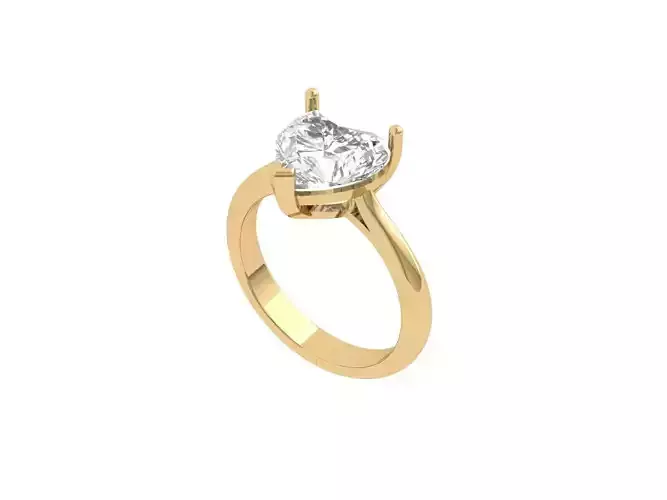Solitaire Heart Ring