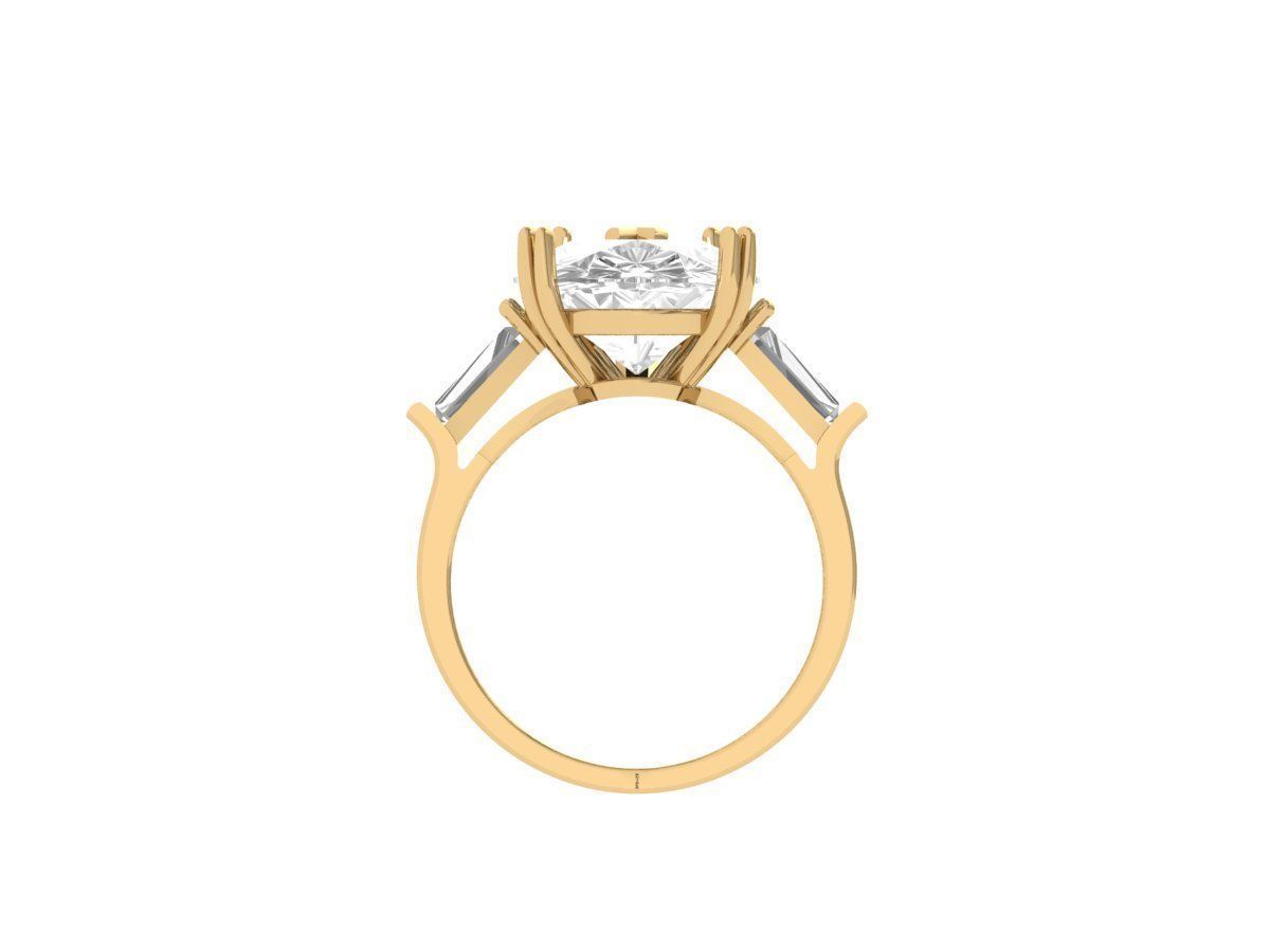 Pear 3 Stone Ring 3D print model_8