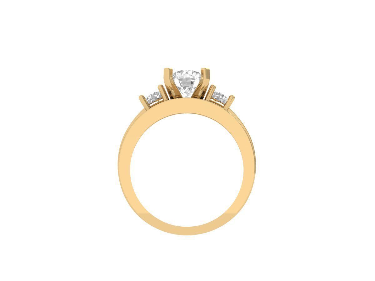 3 Stone Engagement Ring With Princess band Bridal Set 3D print model_11
