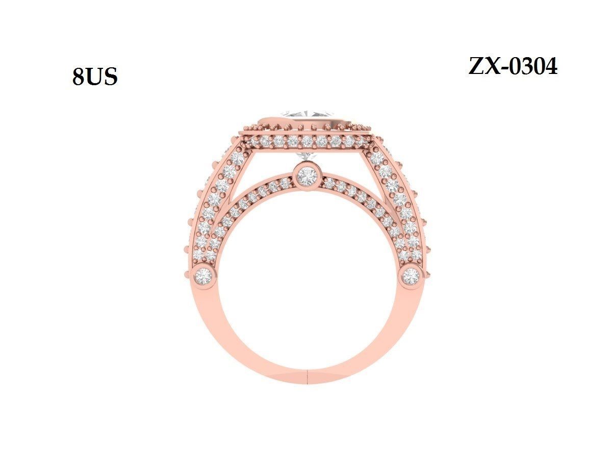 Cushion Art Deco Ring  3D print model_9