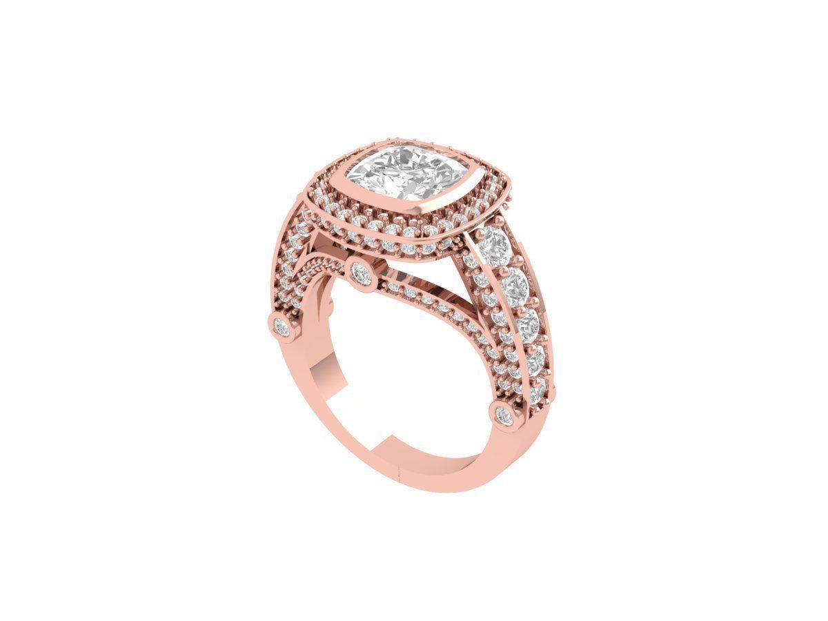 Cushion Art Deco Ring  3D print model_4