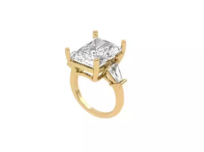 Radiant 3 Stone Ring