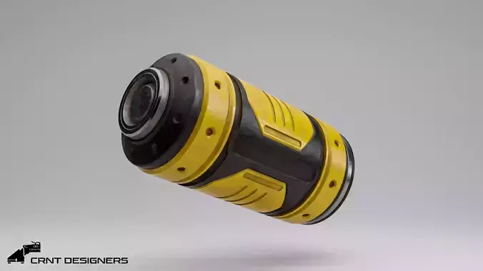 Sci-Fi Cylindrical Container PBR Low Poly 3D Model Low-poly 3D model