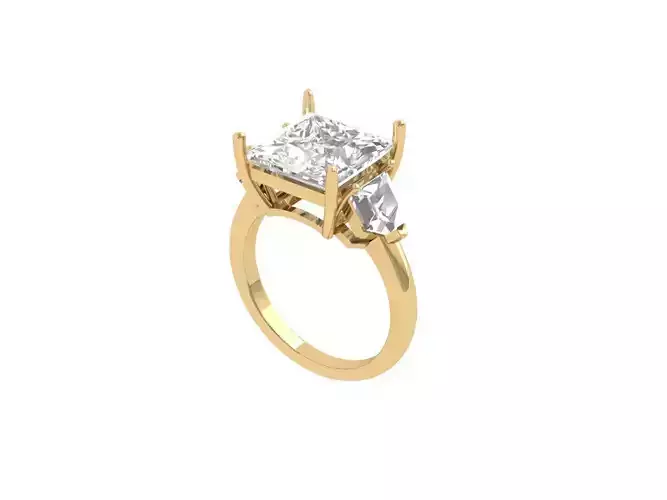 Princess Ring With Side stone