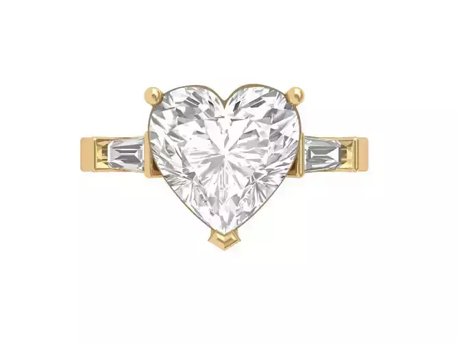 Heart ring with side stone