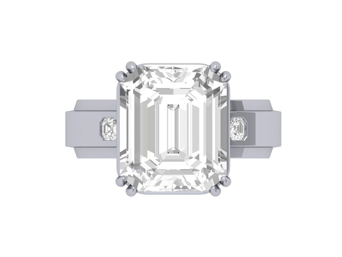 Emerald Radiant Ring 3D print model_3