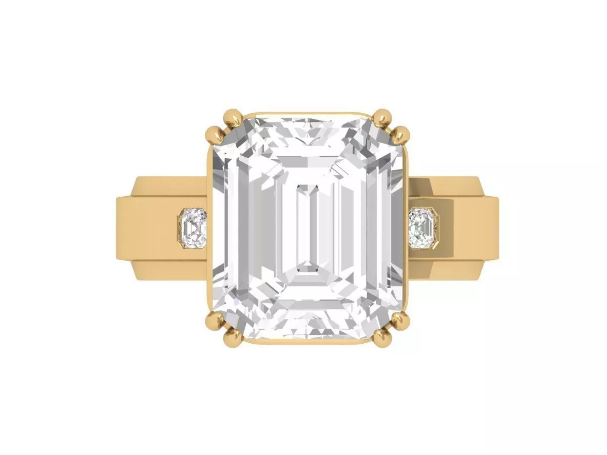 Emerald Radiant Ring 3D print model_0