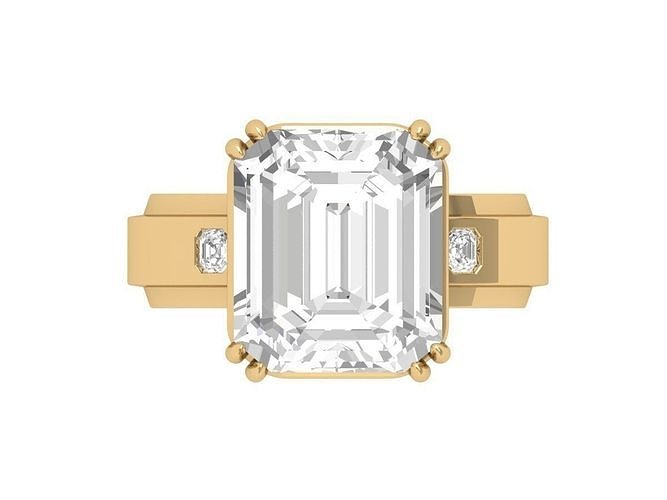 Emerald Radiant Ring 3D print model