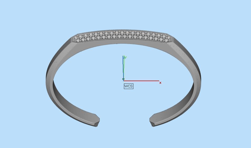 Gents lack Diamond Braclet  3D print model_6