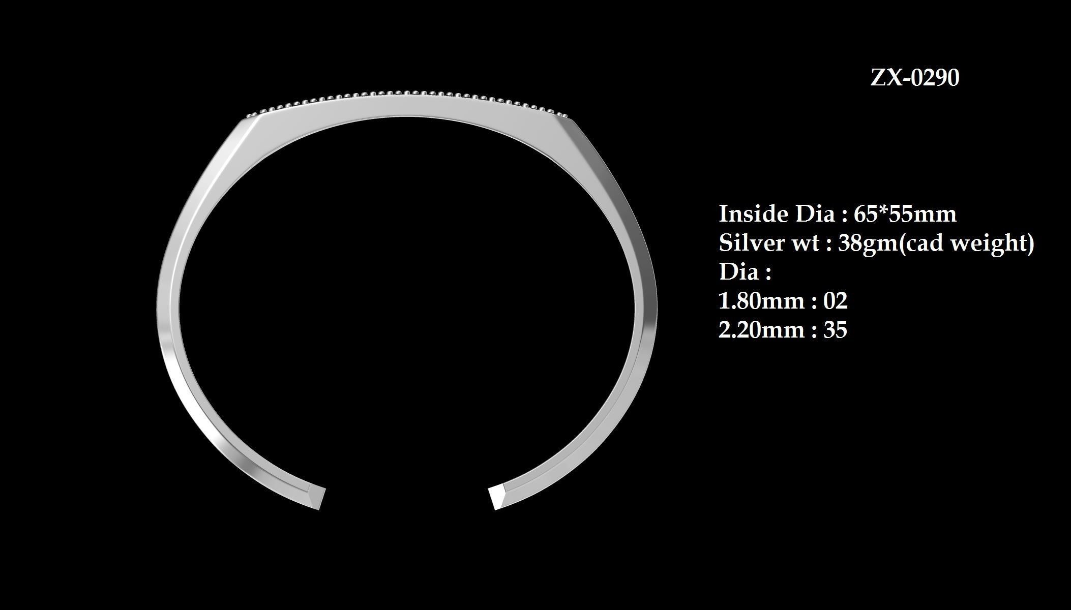 Gents lack Diamond Braclet  3D print model_5