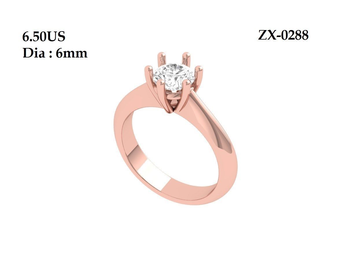 Single Stone Solitaire Ring 3D print model_5